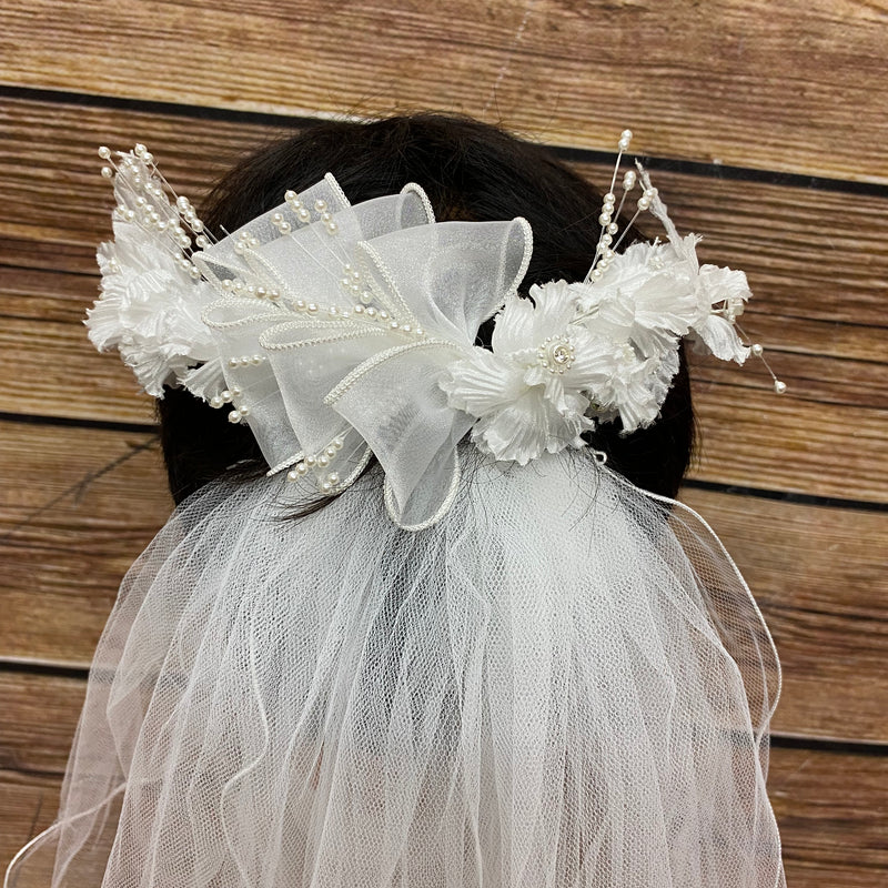 Vintage Schleierabschluss für Schleier, Brautschmuck weiss