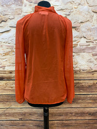 Vintage-Schluppenbluse in Orangerot