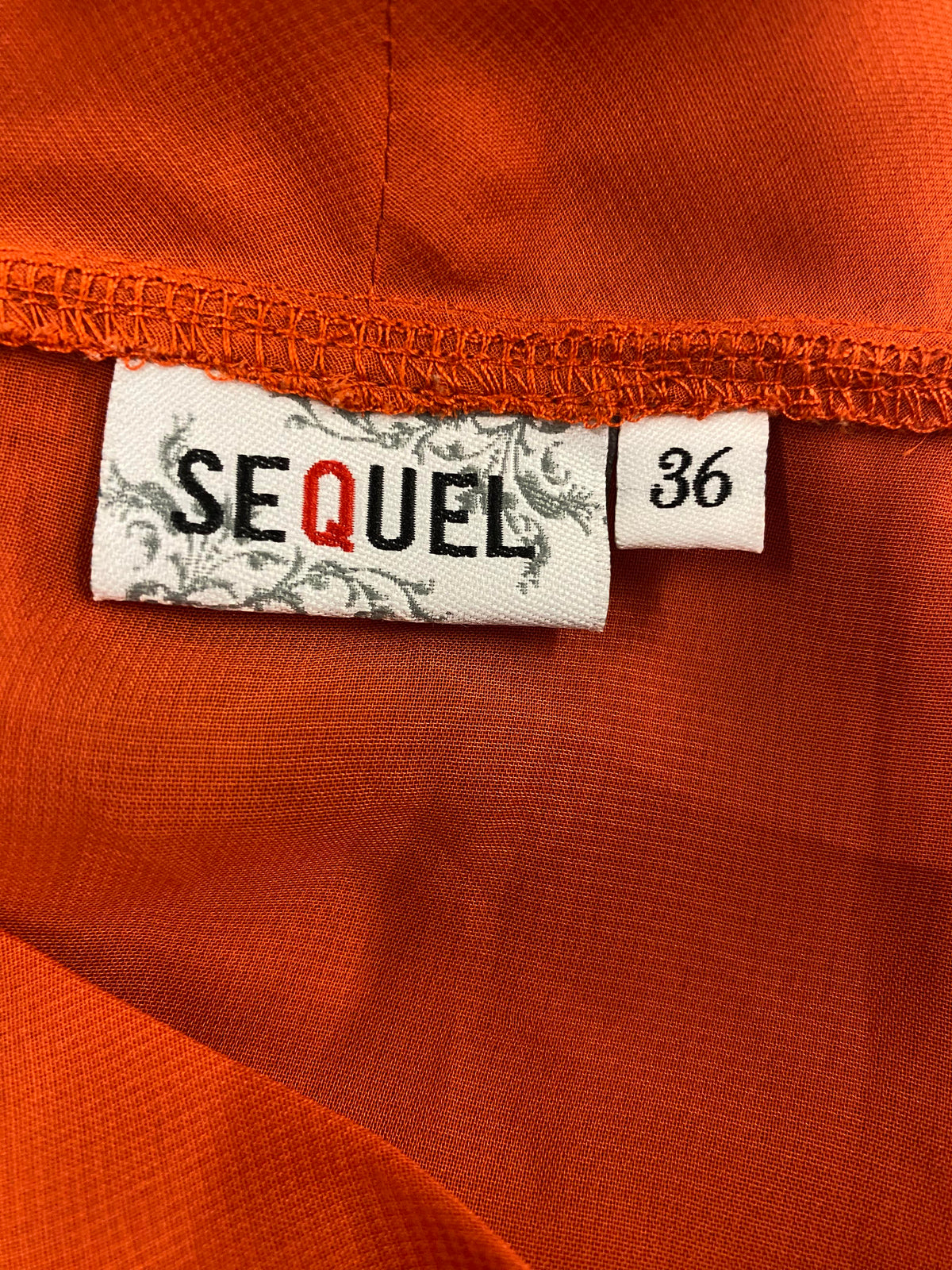Vintage-Schluppenbluse in Orangerot