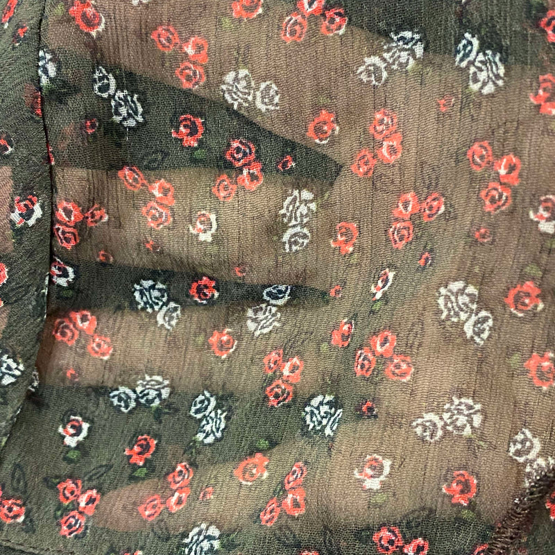 Vintage Rüschenbluse mit Blumenmuster