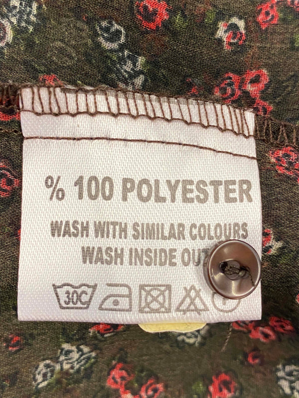 Vintage Rüschenbluse mit Blumenmuster