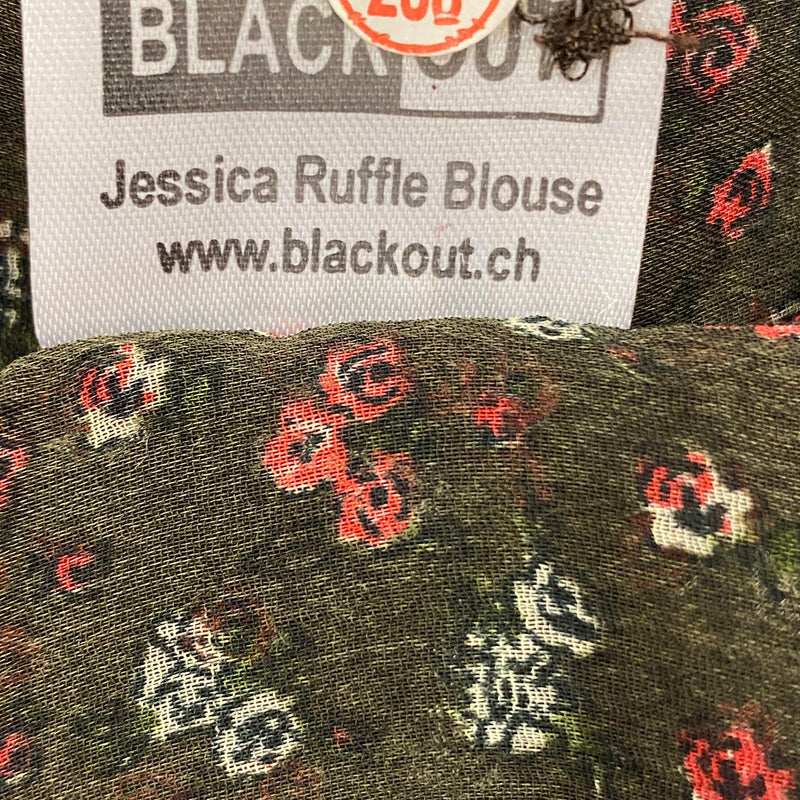 Vintage Rüschenbluse mit Blumenmuster