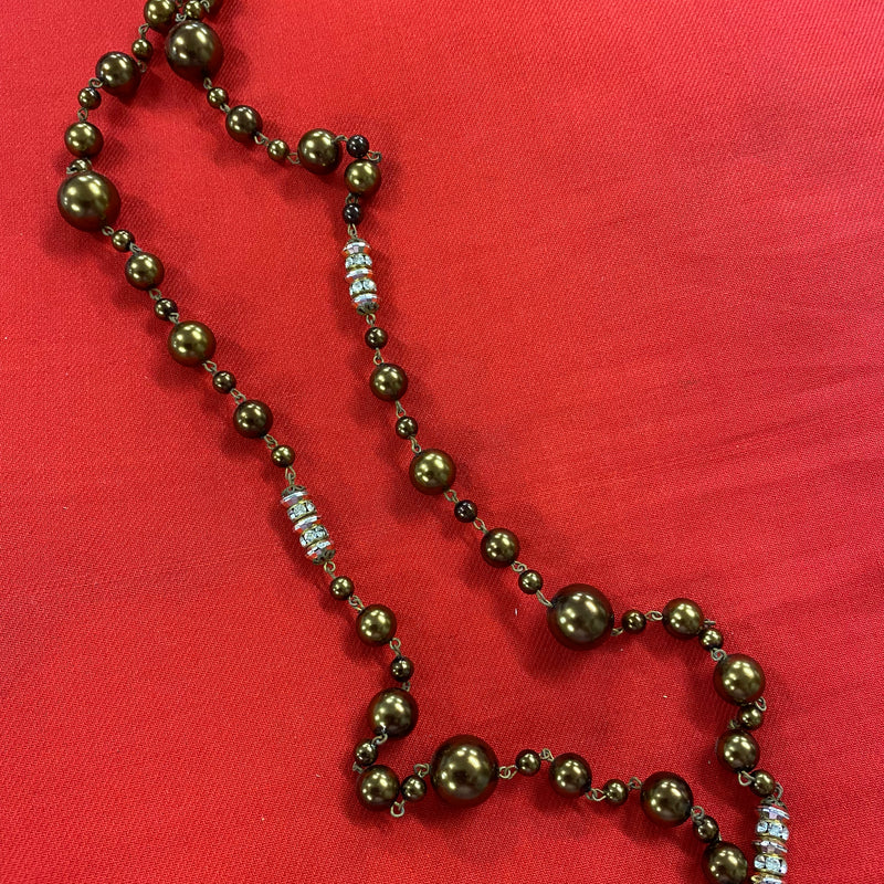Vintage Schmuck Perlen goldbraun