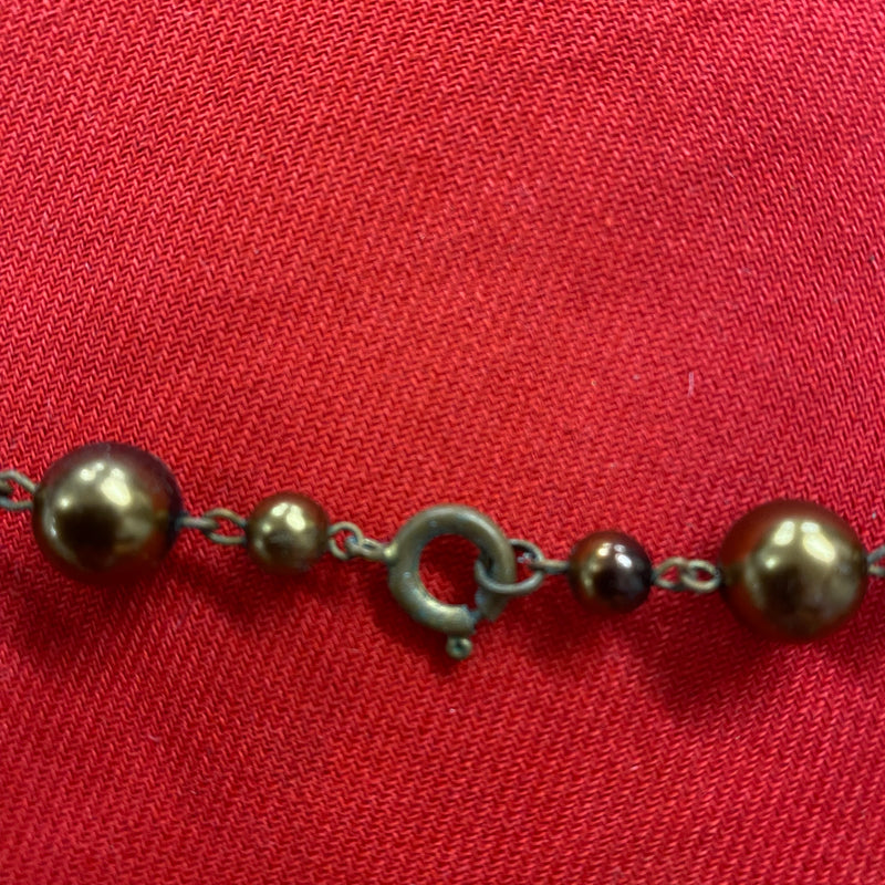 Vintage Schmuck Perlen goldbraun