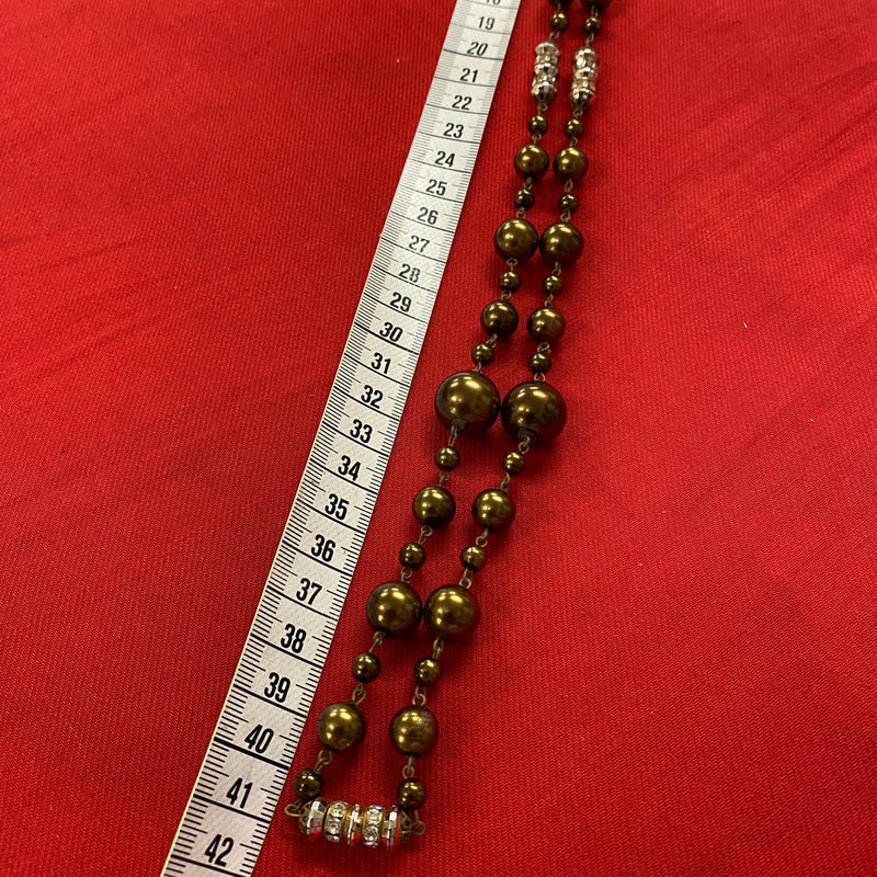 Vintage Schmuck Perlen goldbraun