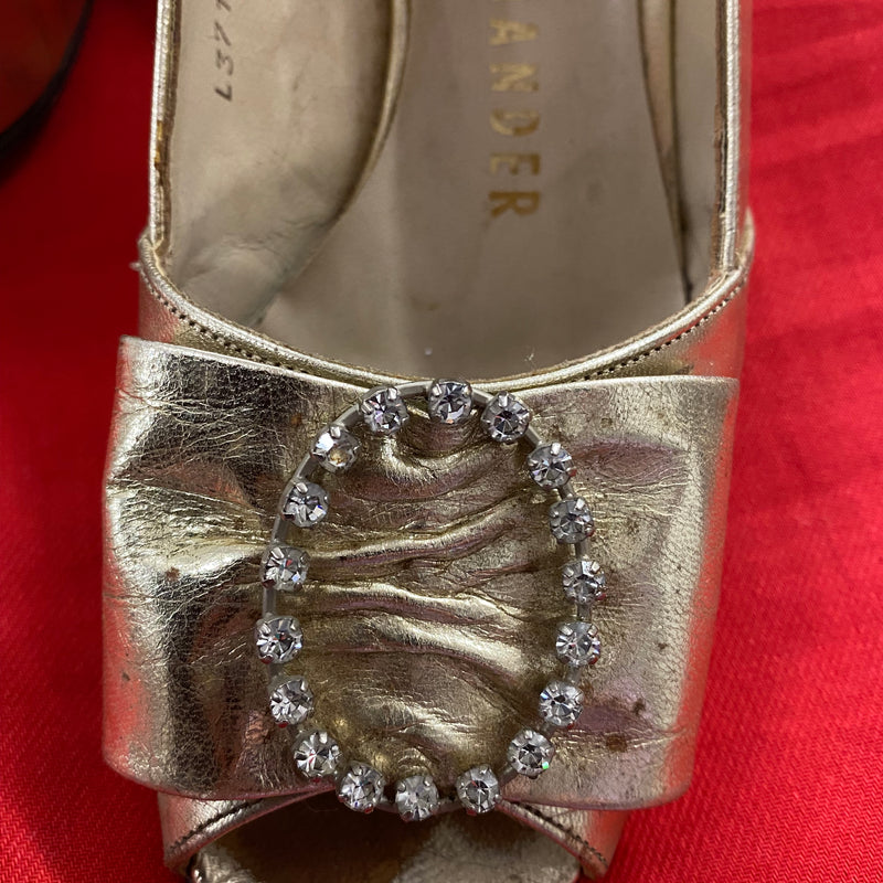 Vintage Schnallenschuh in gold Gr.36 1/2