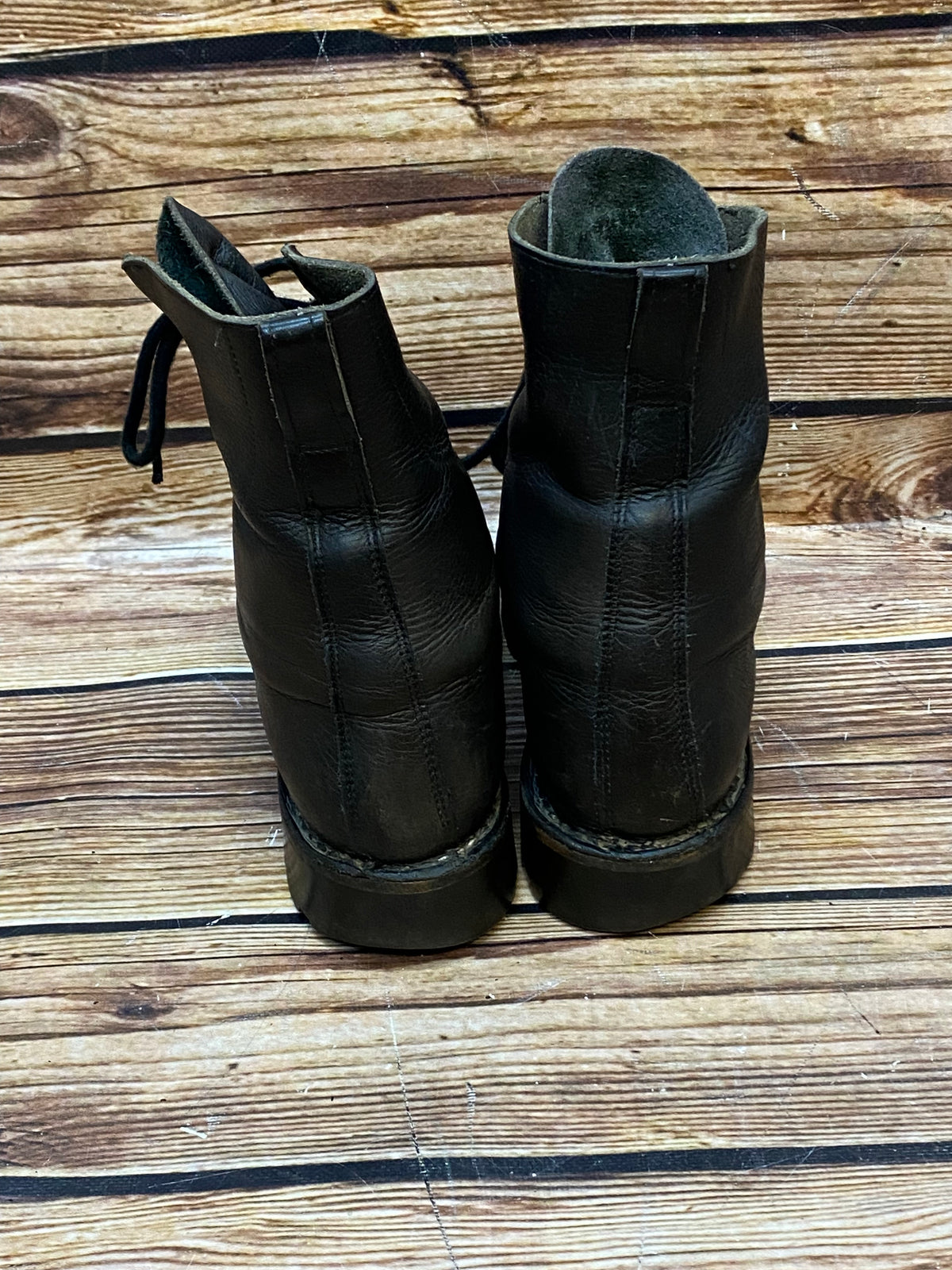 Bottines à lacets vintage de Semperit – taille 42, cuir noir