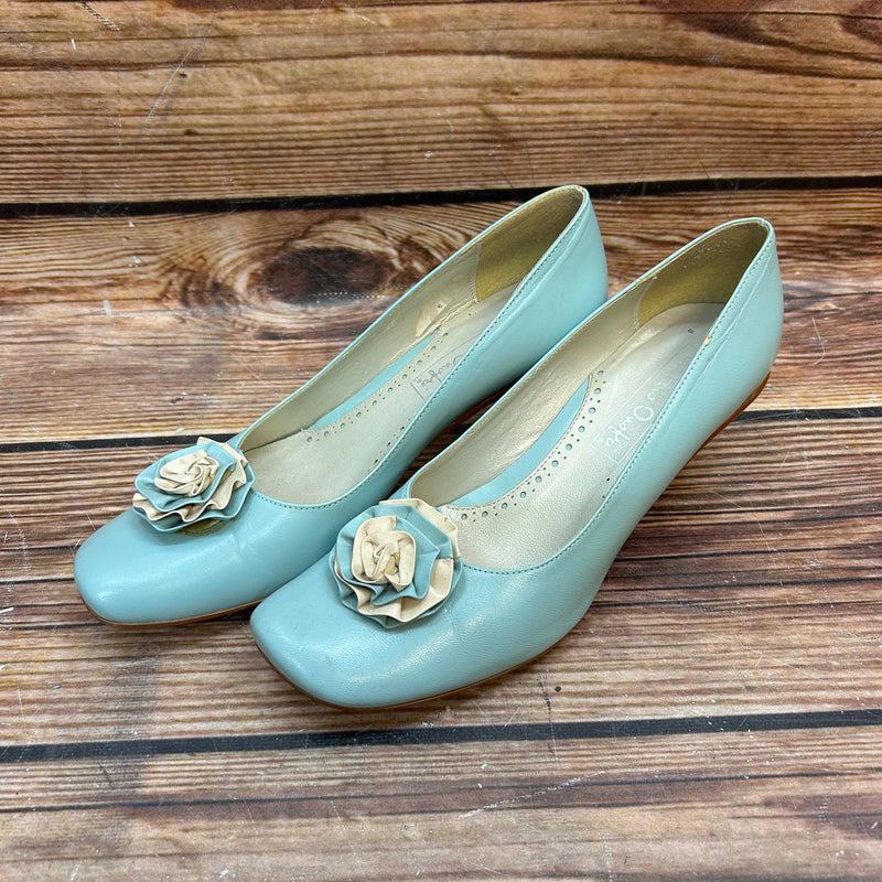 Vintage Türkis Damen Pumps Lederschuhe Gr. 38 von Cristiano Onefrei