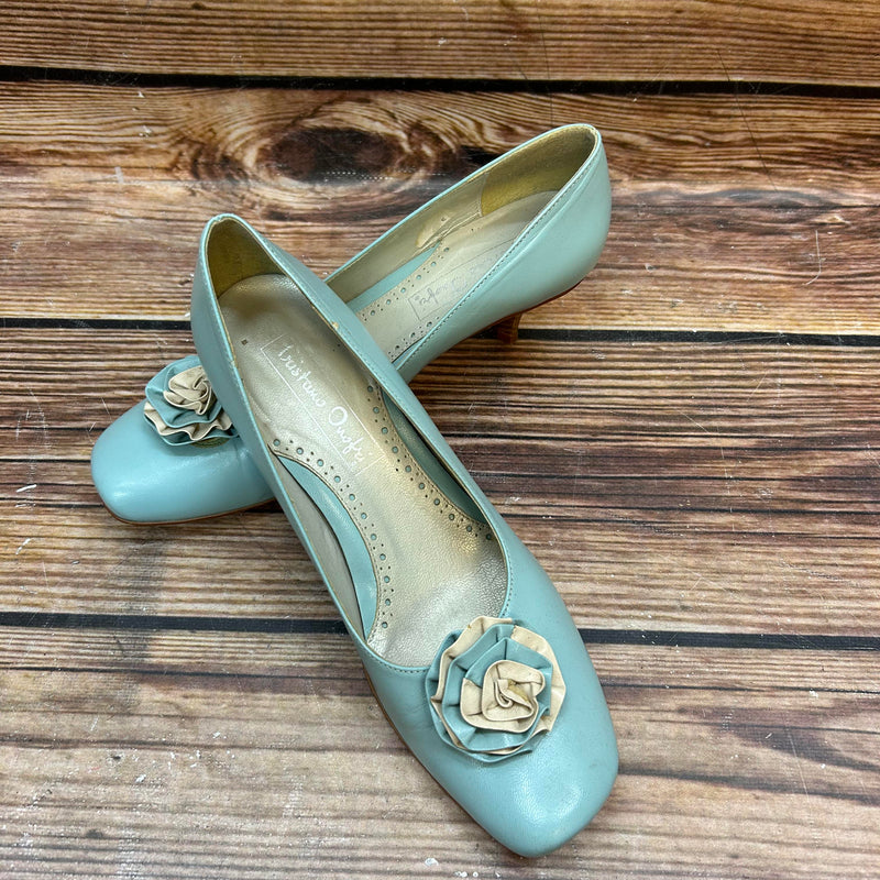 Vintage Türkis Damen Pumps Lederschuhe Gr. 38