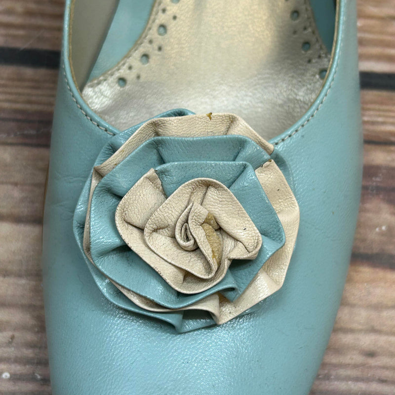 Vintage Türkis Damen Pumps Lederschuhe Gr. 38