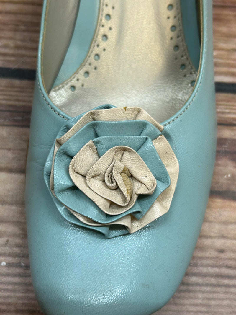 Vintage Türkis Damen Pumps Lederschuhe Gr. 38