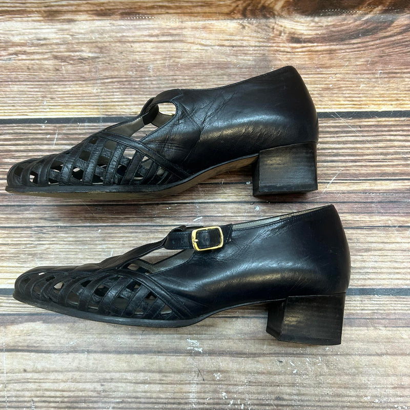 Vintage Damen T-Steg Schuhe aus echtem Leder – 20er Jahre Stil (Gr. 39)