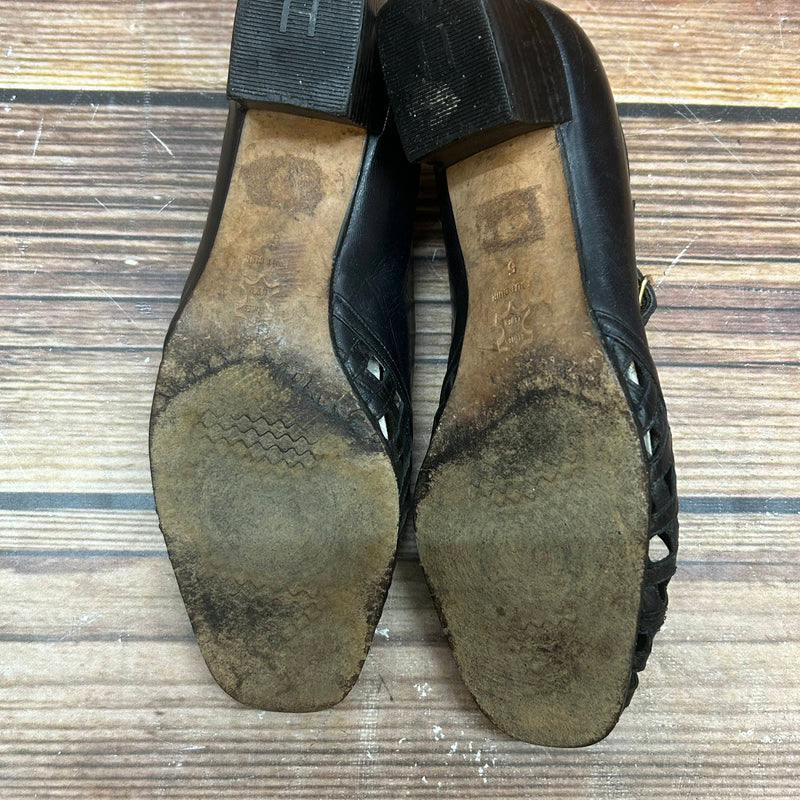 Vintage Damen T-Steg Schuhe aus echtem Leder – 20er Jahre Stil (Gr. 39)