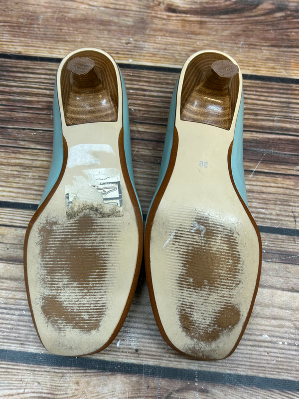 Vintage Türkis Damen Pumps Lederschuhe Gr. 38