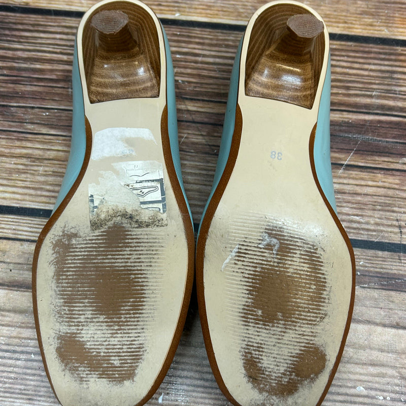Vintage Türkis Damen Pumps Lederschuhe Gr. 38