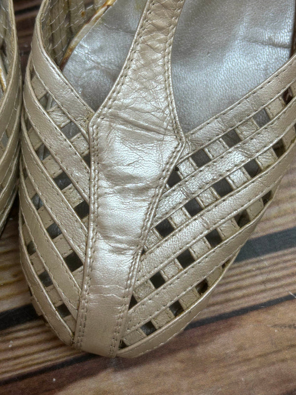 Vintage Damen T-Steg Schuhe aus Echtleder – 20er Jahre Stil (Gr. 38,5, Made in Italy)