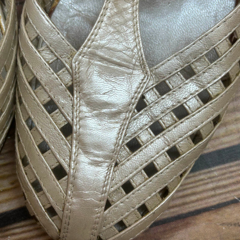 Vintage Damen T-Steg Schuhe aus Echtleder – 20er Jahre Stil (Gr. 38,5, Made in Italy)