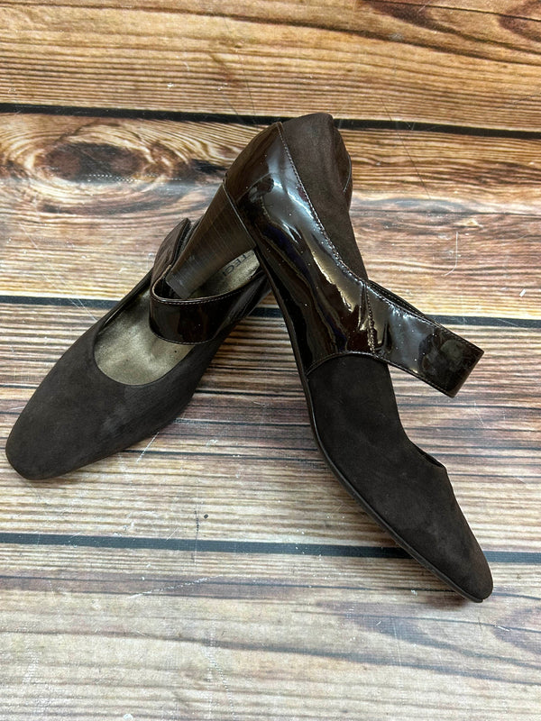 Dunkelbraune Damen Wildleder-Pumps von Mauro Teci, Gr. 39