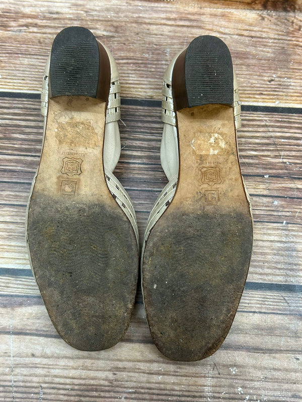 Vintage Damen T-Steg Schuhe aus Echtleder – 20er Jahre Stil (Gr. 38,5, Made in Italy)