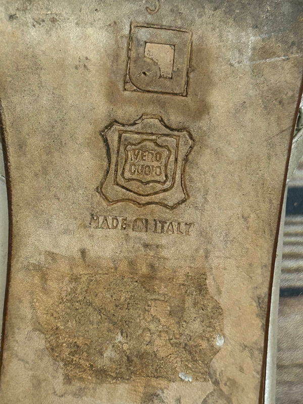 Vintage Damen T-Steg Schuhe aus Echtleder – 20er Jahre Stil (Gr. 38,5, Made in Italy)