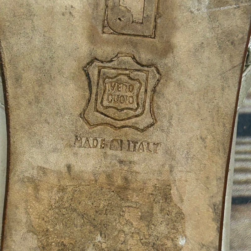 Vintage Damen T-Steg Schuhe aus Echtleder – 20er Jahre Stil (Gr. 38,5, Made in Italy)