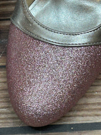Glitzernde Eleganz – Vintage Pumps Damen  Schuhe in Rosa Silber, Größe 38