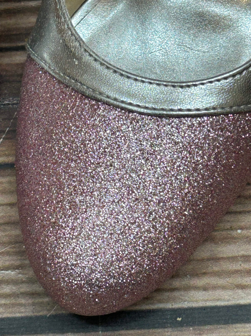 Glitzernde Eleganz – Vintage Pumps Damen  Schuhe in Rosa Silber, Größe 38