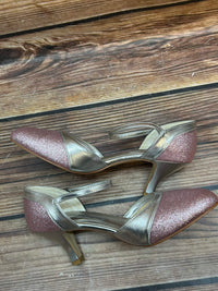 Glitzernde Eleganz – Vintage Pumps Damen  Schuhe in Rosa Silber, Größe 38