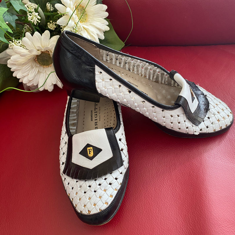 Vintage Schuhe für Damen zweifarbig