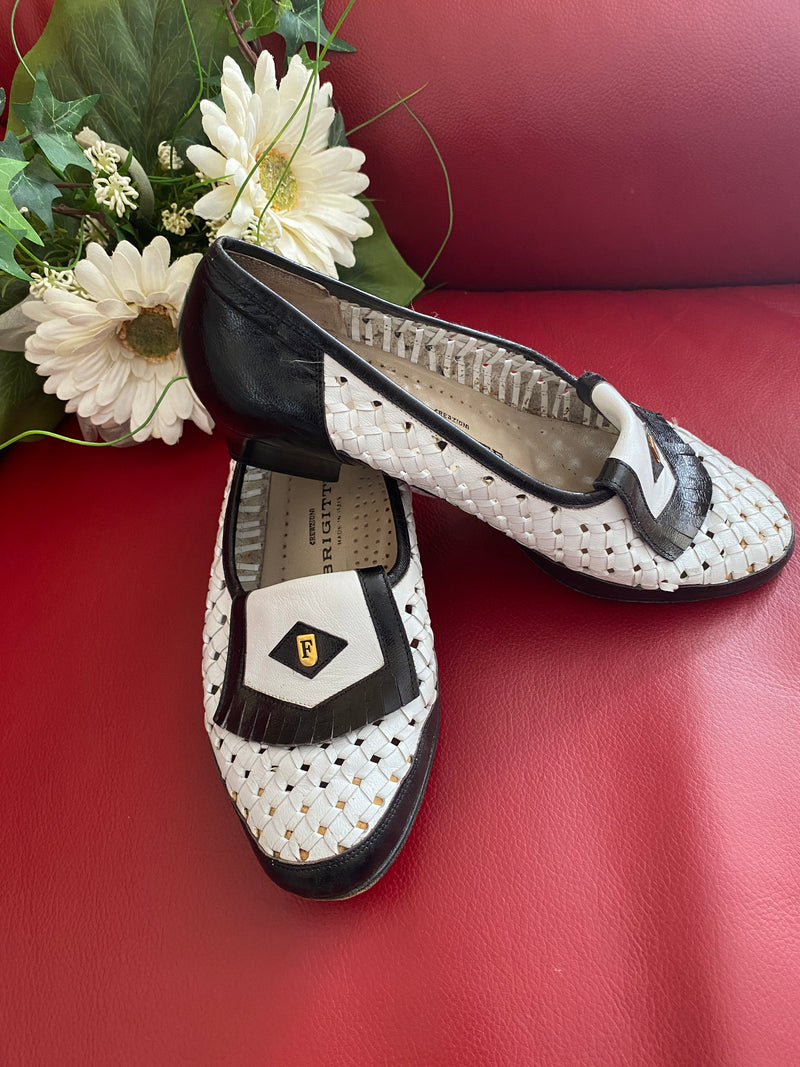 Vintage Schuhe für Damen zweifarbig