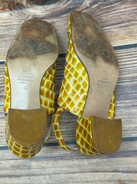 Extravagant und einzigartig: Gelbe Vintage Slingback Damen Schuhe in Gr. 38