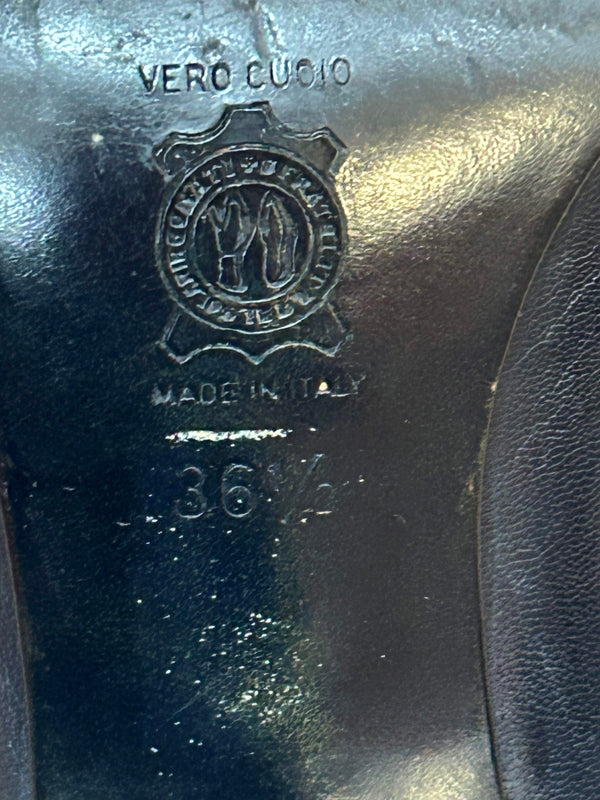 Lederpumps 36 ½ – Navy / Rot, handbemalt, Made in Italy