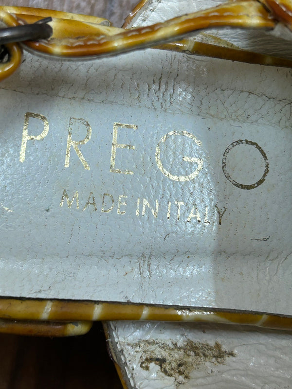 Extravagant und einzigartig: Gelbe Vintage Slingback Damen Schuhe in Gr. 38