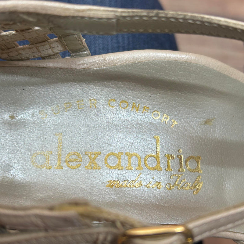 Geflochtene T-Steg-Sandalen aus italienischem Leder – Größe 38,5