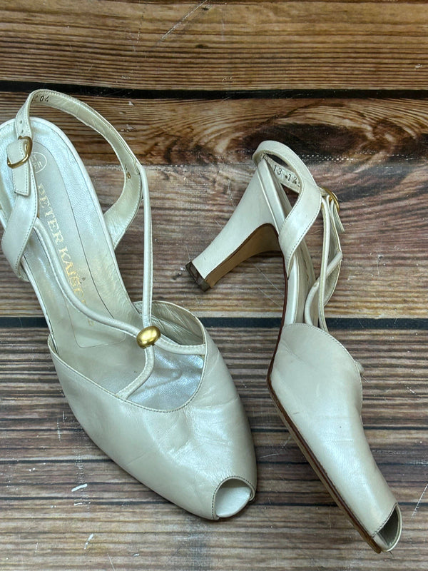 Peep-Toe-Slingbacks aus Echtleder – Größe 39