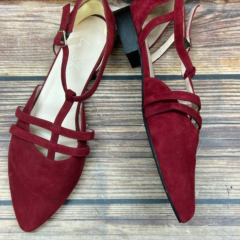 Burgundy T-Steg Schuhe – Größe 41