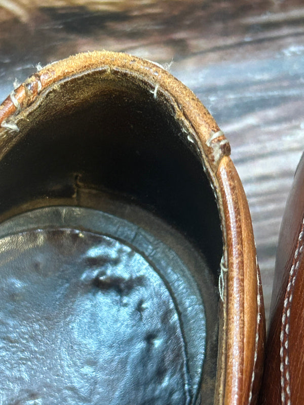 ChatGPT:  Cognac-braune Vintage Lederschnürer – Gr. 7 ½ (≈ EU 41)
