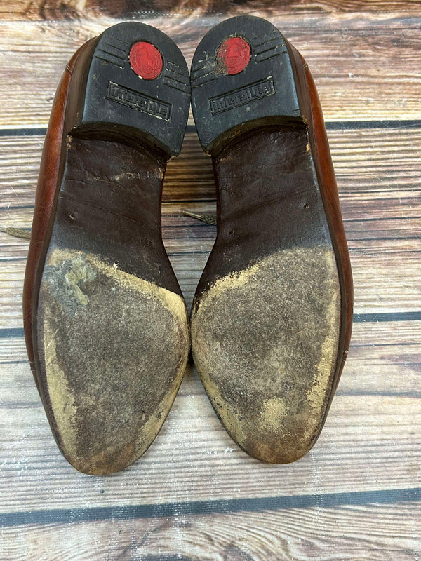 ChatGPT:  Cognac-braune Vintage Lederschnürer – Gr. 7 ½ (≈ EU 41)