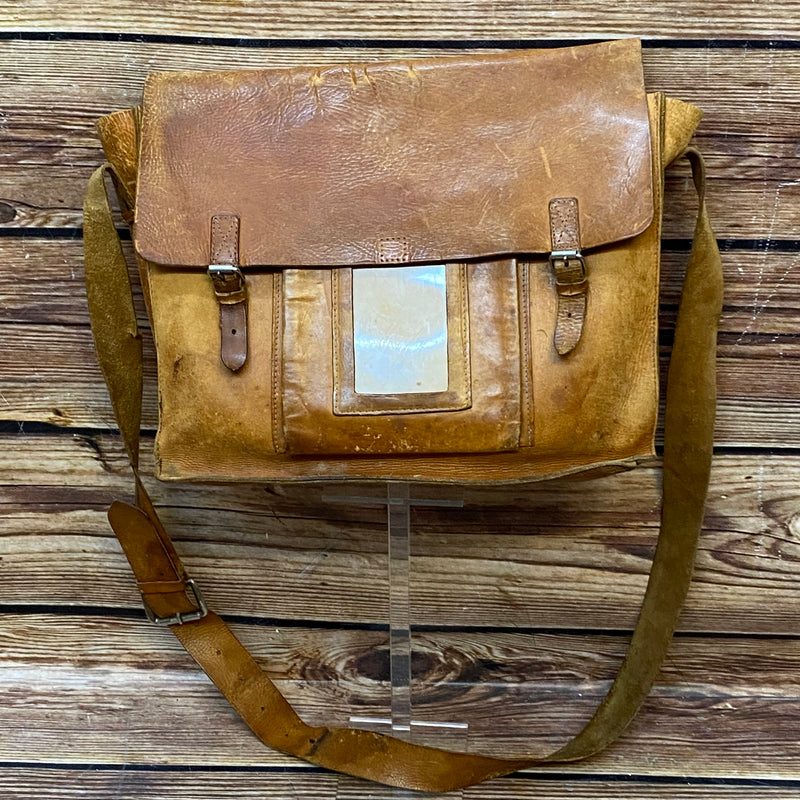 Vintage Schultasche, Ledertasche antik, Schulranzen