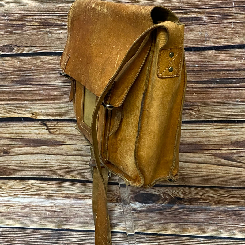 Vintage Schultasche, Ledertasche antik, Schulranzen