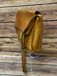 Cartable vintage, sac en cuir ancien, cartable 