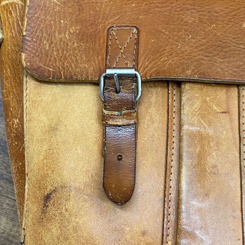 Vintage Schultasche, Ledertasche antik, Schulranzen