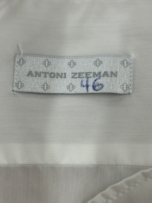 Vintage Smokinghemd Herren Gr. 46 – Weiß, Kläppchenkragen, Manschetten