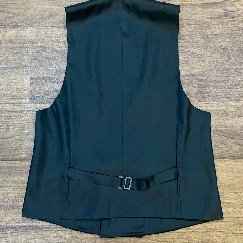 Schwarze Vintage Herren Weste Smokingweste Gr.46