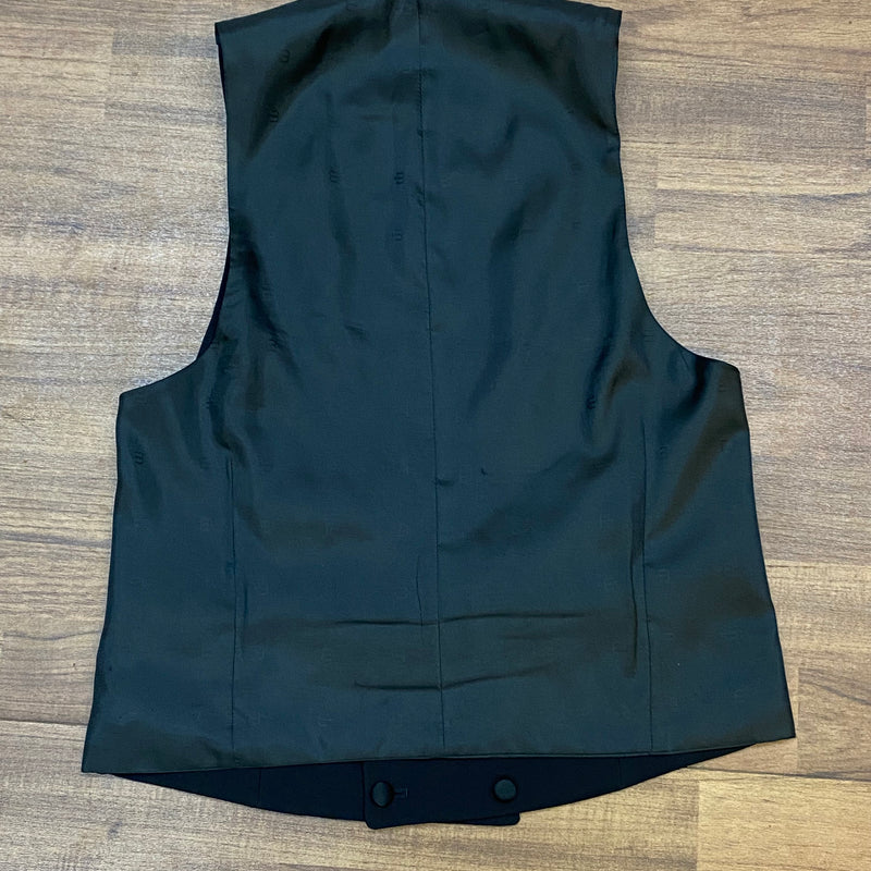 Schwarze Vintage Herren Weste Smokingweste Gr.46