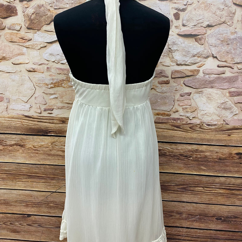 Vintage Sommerkleid, Boho-Kleid, Creme Gr.36
