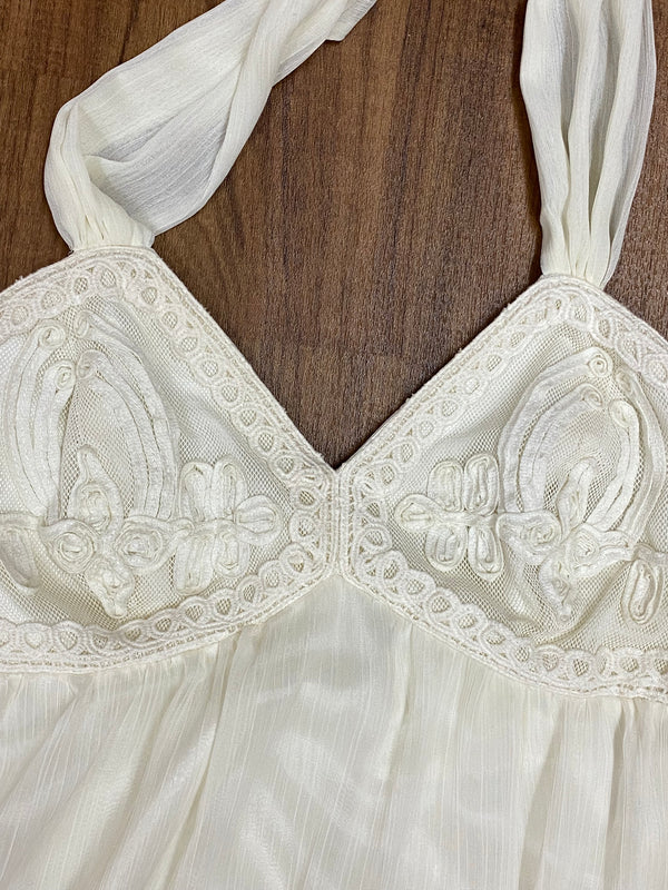 Vintage Sommerkleid, Boho-Kleid, Creme Gr.36