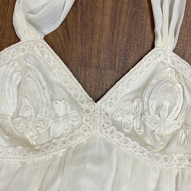Vintage Sommerkleid, Boho-Kleid, Creme Gr.36