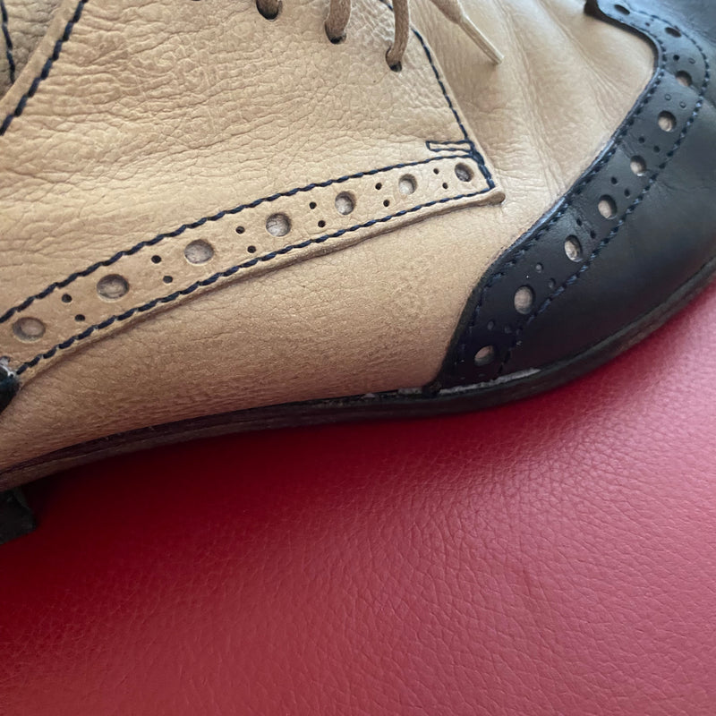 Spectator Schuhe zweifarbig Dunkelblau Leder Oxford Brogue Schuh Gr.41 Vintage, Ansicht 9