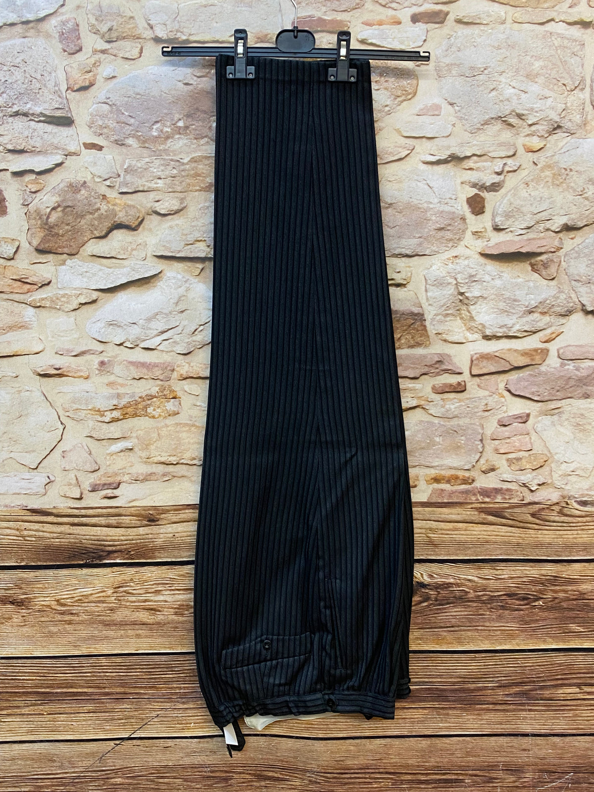 Vintage Stresemann Vintage Herren-Hose Bundweite 85 cm, Gr.48, schwarz gestreift, hochwertig